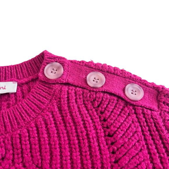 Catimini girls hot pink ribbed sweater size 10 - Picture 3 of 4